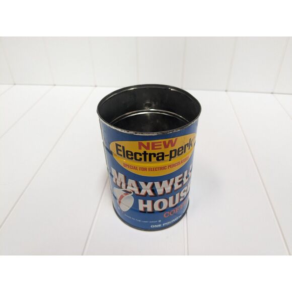Vintage Maxwell House Electra Perk Coffee Can - 1 lb - Empty - Picture 3 of 7